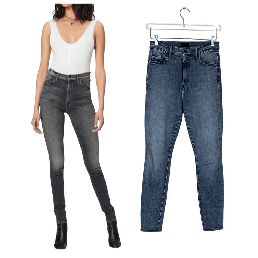MOTHER | Super Swooner Open Late Skinny Jeans Gray Wash High Rise Denim Pants 28